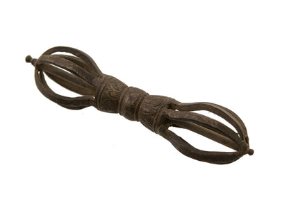 Ancien Dorje Vajra Tibétain En Fer – Grand Modèle – Objet Rituel Bouddhiste Vajrayana Du Népal