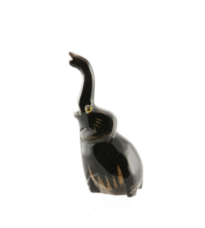 Statuette Éléphant En Corne De Bovin – Artisanat Thaïlandais