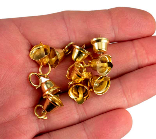 Lot de 10 ou 20 Mini Grelots Dorés en Métal Ø12mm – Accessoires Créatifs Indiens