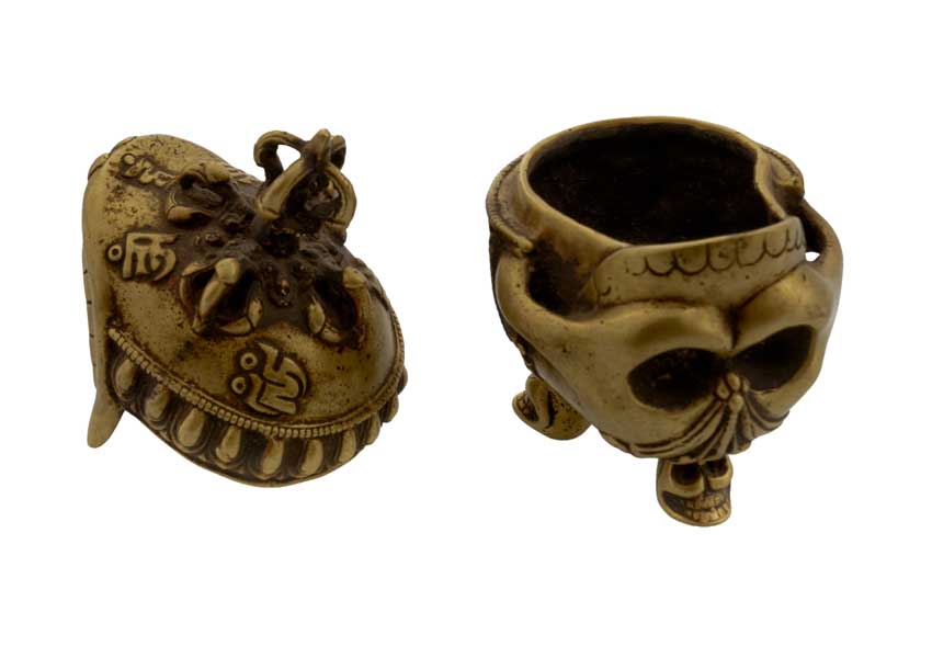Kapala Tibétain en Laiton – Coupe Rituelle Bouddhiste Tantrique