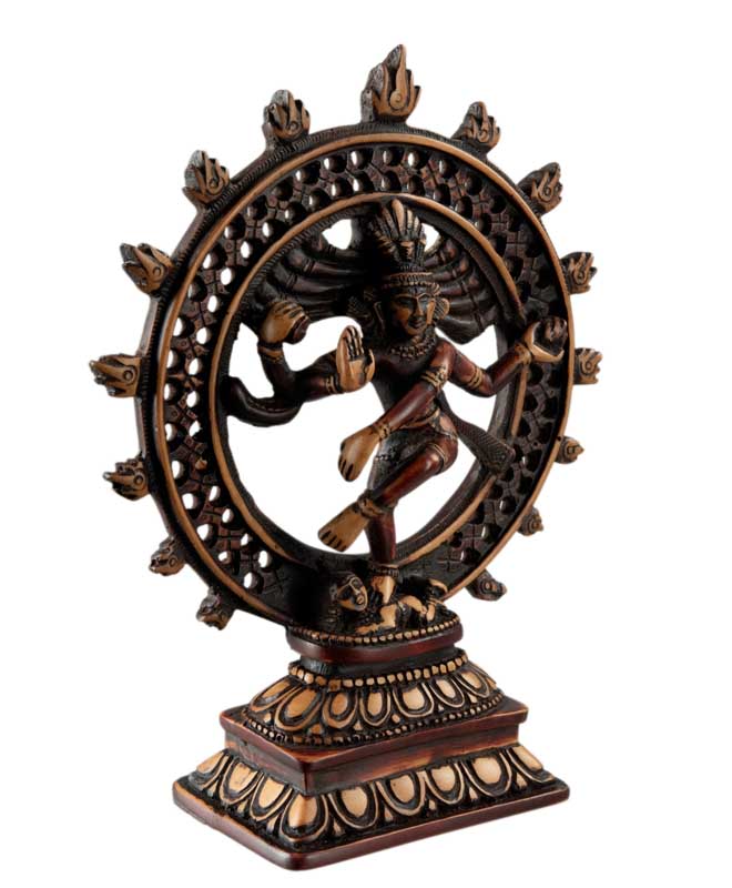 Statue Shiva Nataraja Beige et Marron du Népal – Danse Cosmique en Résine