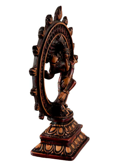 Statue Shiva Nataraja Beige et Marron du Népal – Danse Cosmique en Résine