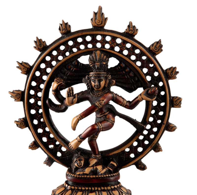 Statue Shiva Nataraja Beige et Marron du Népal – Danse Cosmique en Résine