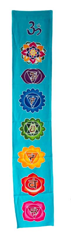 Bannière Batik Chakra Connexion – Tenture Murale Spirituelle de Bali