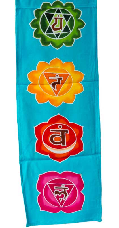 Bannière Batik Chakra Connexion – Tenture Murale Spirituelle de Bali