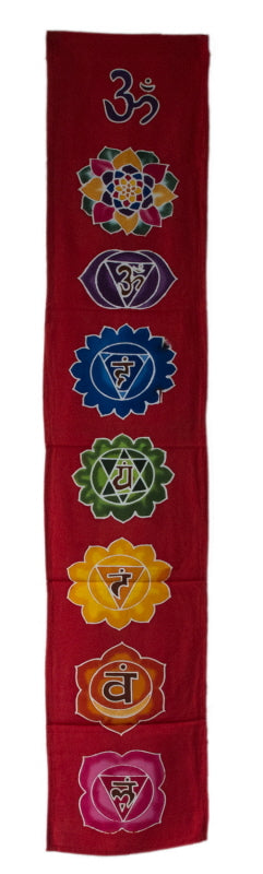Bannière Batik Chakra Connexion – Tenture Murale Spirituelle de Bali