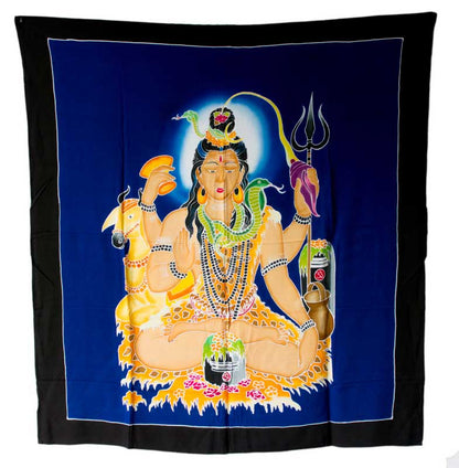 Batik Lord Shiva – Tenture Murale Spirituelle en Toile de Coton