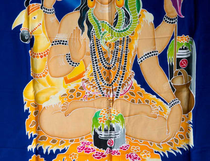 Batik Lord Shiva – Tenture Murale Spirituelle en Toile de Coton
