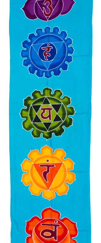 Bannière Batik Chakra Sri Yantra Fleur de Vie – Tenture Murale Artisanale de Bali