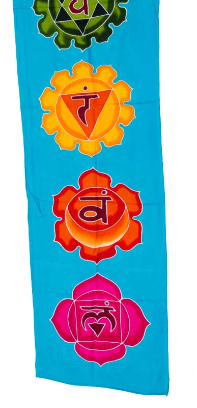 Bannière Batik Chakra Sri Yantra Fleur de Vie – Tenture Murale Artisanale de Bali