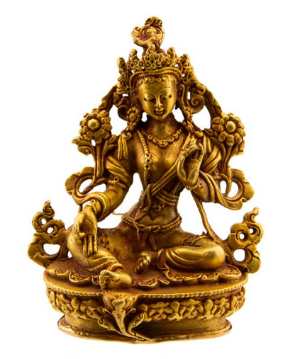 Statue de Green Tara Verte Jetsun Dolma en bronze – Déesse de la compassion du bouddhisme tibétain