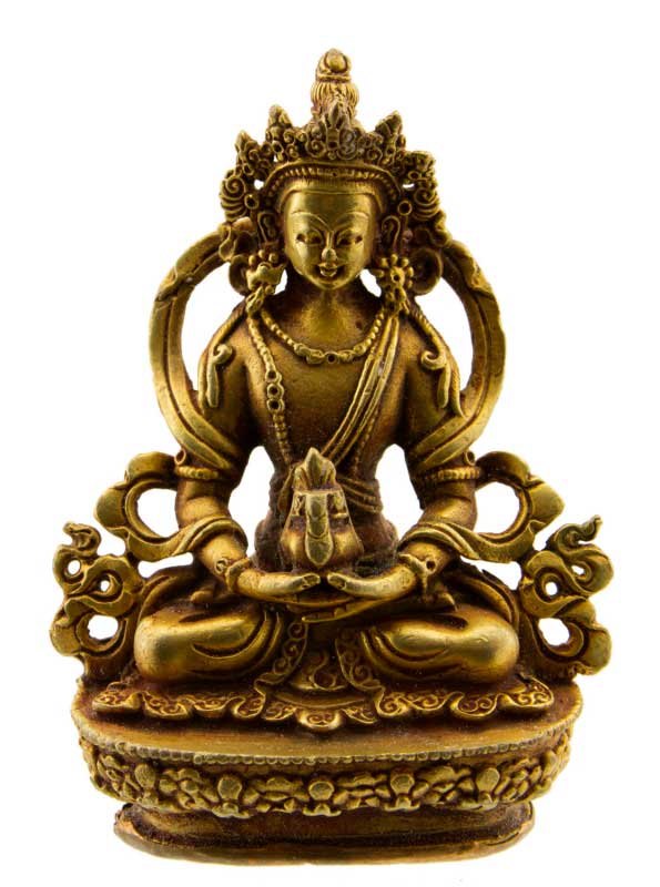 Statue de Bouddha Amitayus Amitabha en bronze – Figure sacrée du bouddhisme tibétain