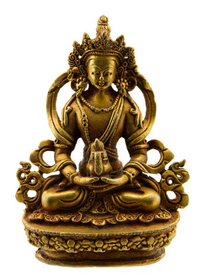 Statue de Bouddha Amitayus Amitabha en bronze – Figure sacrée du bouddhisme tibétain