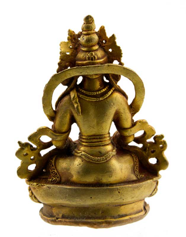Statue de Bouddha Amitayus Amitabha en bronze – Figure sacrée du bouddhisme tibétain