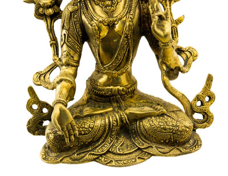 Statue Bouddhiste Tara Blanche En Laiton – Artisanat Du Népal