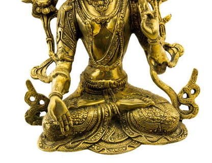 Statue Bouddhiste Tara Blanche En Laiton – Artisanat Du Népal
