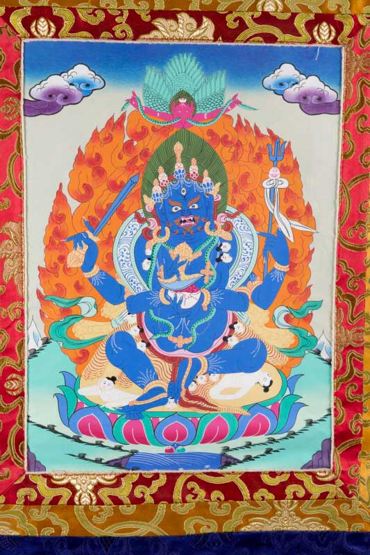 Thangka Tibétain Mahakala – Divinité Protectrice Et Art Sacré Du Népal