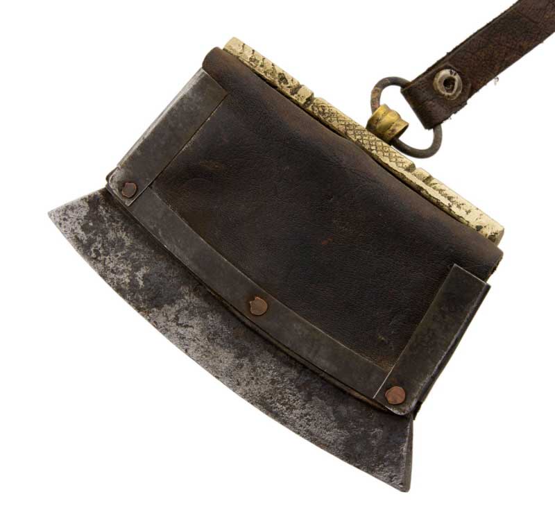 Ancien Briquet à Silex Tibétain en Fer et Laiton Ciselé
