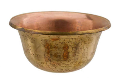 Set de 7 Bols d'Offrande Bouddhistes en Cuivre Ciselé Ø 9.8 cm – Artisanat Traditionnel du Népal