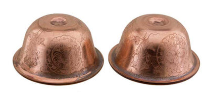 7 Bols d'Offrande Tibétains en Cuivre Ciselé Ø 9 cm – Artisanat Traditionnel du Népal