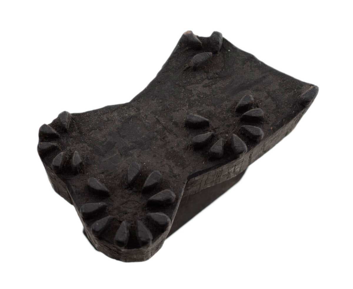 Ancien Grand Tampon À Impression Batik En Bois – Motifs Géométriques, Fleur Et Cachemire