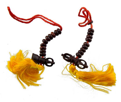 Compteur de prières à mala tibétain en bois – Accessoire rituel pour chapelet bouddhiste