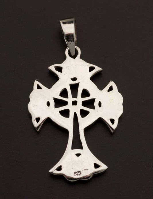 Pendentif croix celtique crucifix celte irlandais en argent massif 925