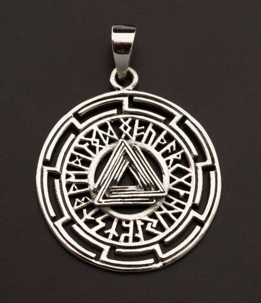 Pendentif Viking Valknut Runes en Argent 925
