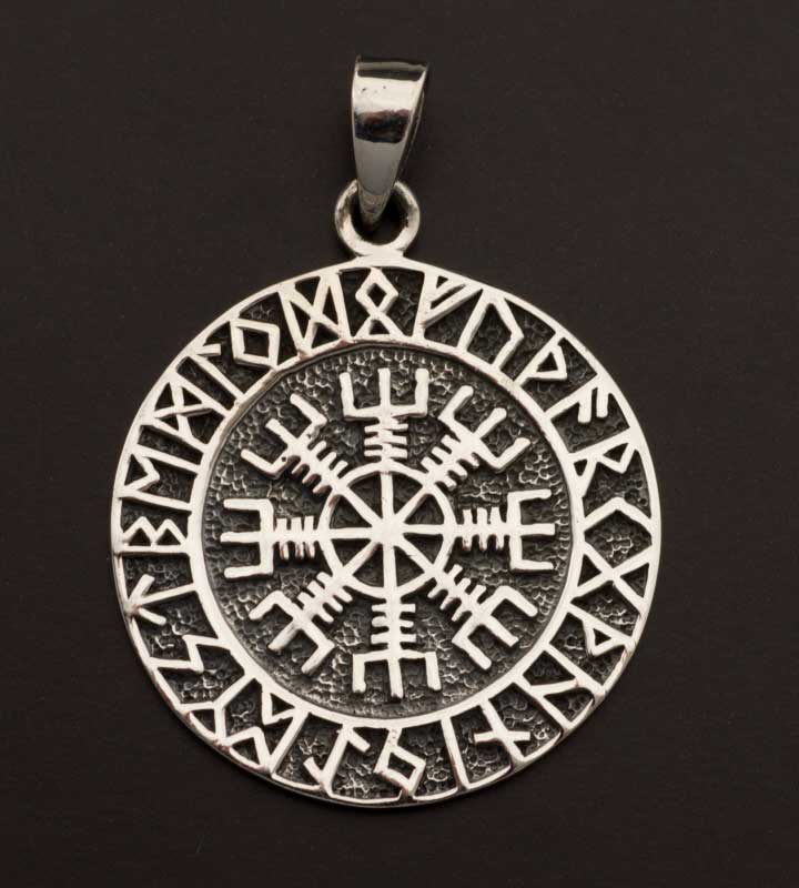 Pendentif Viking Vegvísir en Argent Massif 925
