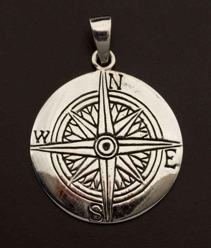 Pendentif Rose des Vents en Argent Massif 925 - Viking