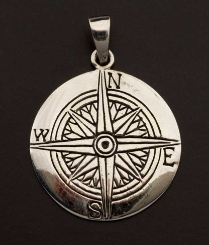 Pendentif Rose des Vents en Argent Massif 925 - Viking
