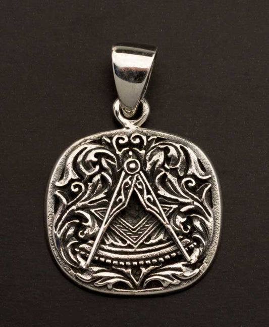 Pendentif Compas en Argent 925 – Symbole Maçonnique et Géométrie Sacrée