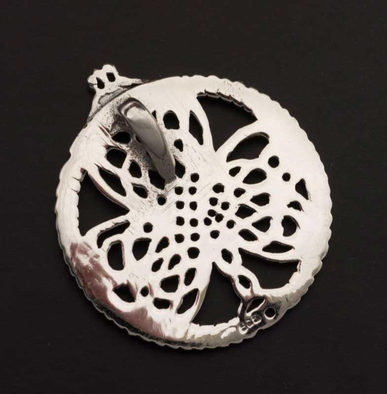 Pendentif celte grand trèfle irlandais – Shamrock avec entrelacs en argent massif 925