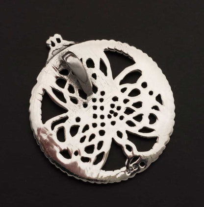 Pendentif celte grand trèfle irlandais – Shamrock avec entrelacs en argent massif 925