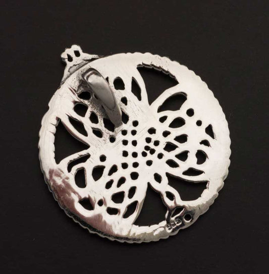 Pendentif celte grand trèfle irlandais – Shamrock avec entrelacs en argent massif 925