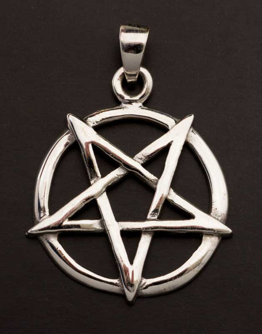 Pendentif pentacle en argent massif 925 – Pentagramme ésotérique artisanal