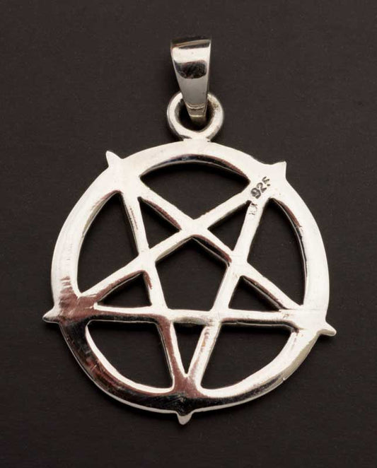 Pendentif pentacle en argent massif 925 – Pentagramme ésotérique artisanal