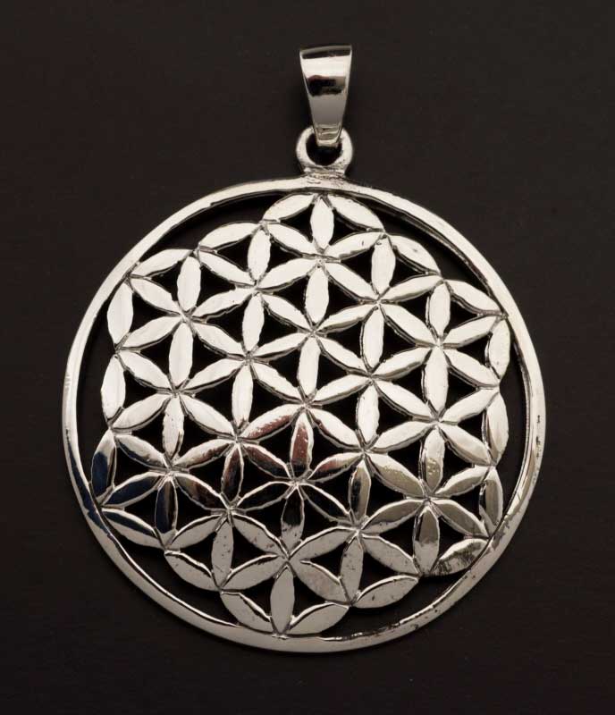 Pendentif Sri Yantra Yoga Zen en argent massif 925 – Mandala de géométrie sacrée