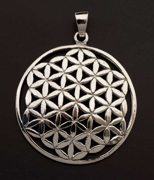 Pendentif Sri Yantra Yoga Zen en argent massif 925 – Mandala de géométrie sacrée
