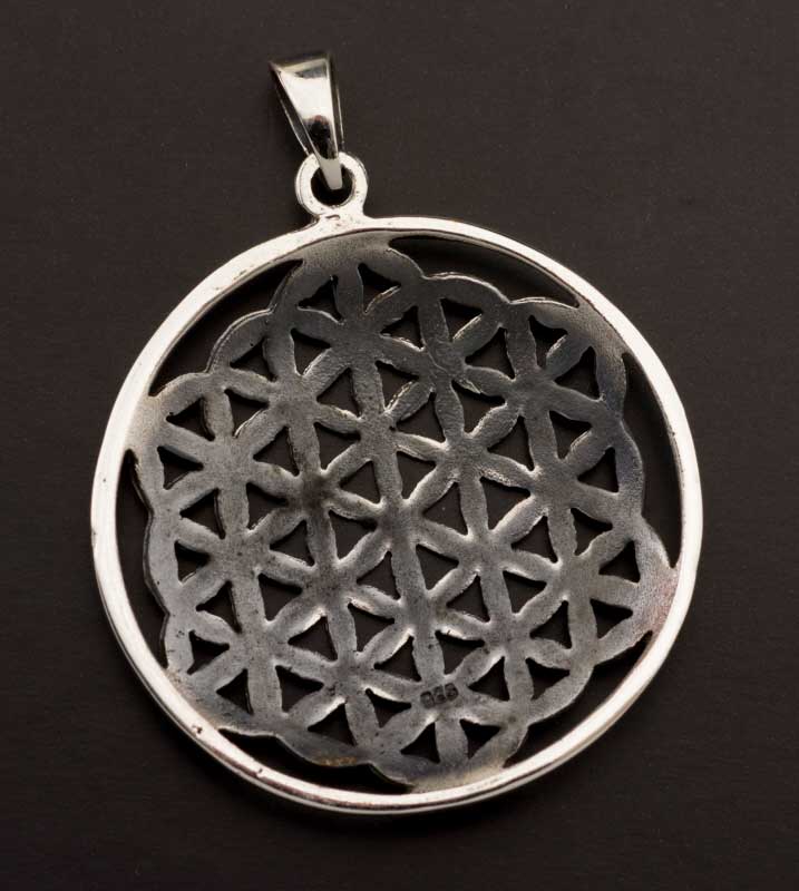 Pendentif Sri Yantra Yoga Zen en argent massif 925 – Mandala de géométrie sacrée