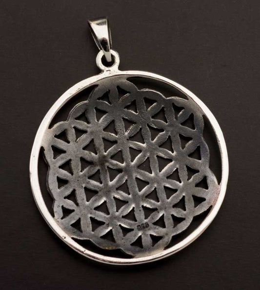 Pendentif Sri Yantra Yoga Zen en argent massif 925 – Mandala de géométrie sacrée