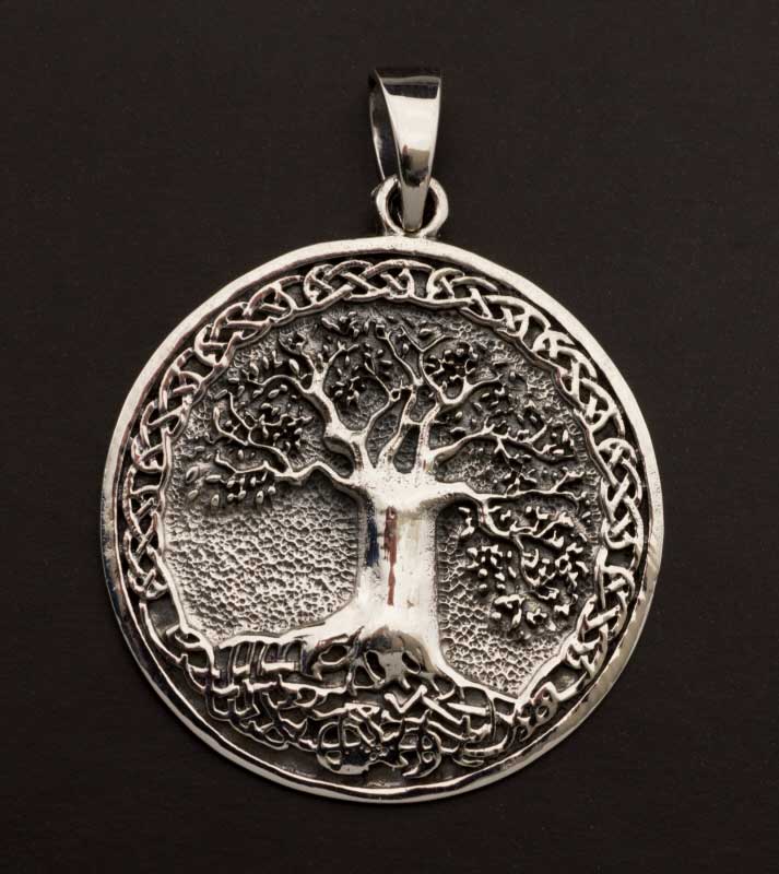 Grand pendentif Arbre de Vie Yggdrasil celtique en argent 925