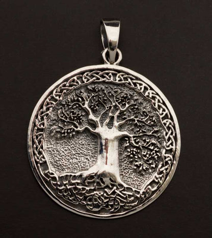 Grand pendentif Arbre de Vie Yggdrasil celtique en argent 925
