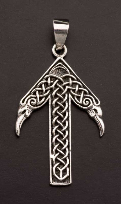 Pendentif Rune Tiwaz en Argent 925 – Symbole Viking de Tyr
