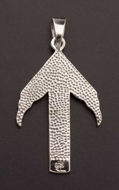Pendentif Rune Tiwaz en Argent 925 – Symbole Viking de Tyr