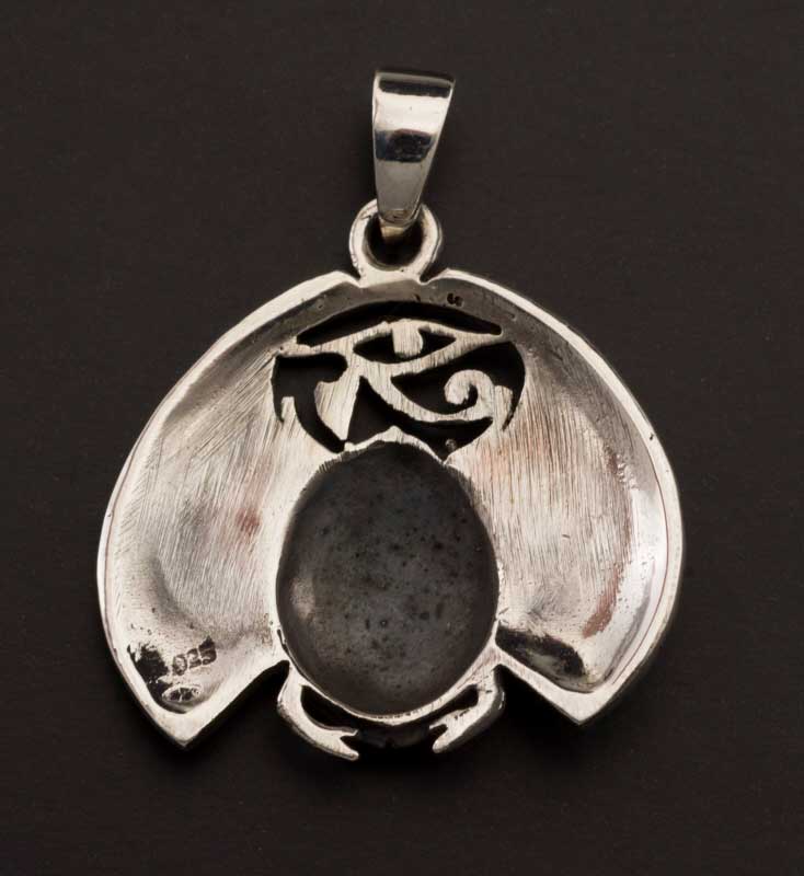 Pendentif Scarabée et Œil d’Horus en argent massif 925 – Symbole de l’Égypte ancienne