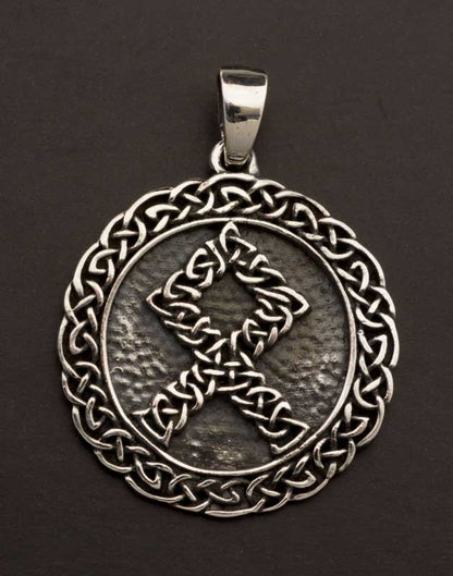 Pendentif Rune Othala en Argent Massif 925 - Viking