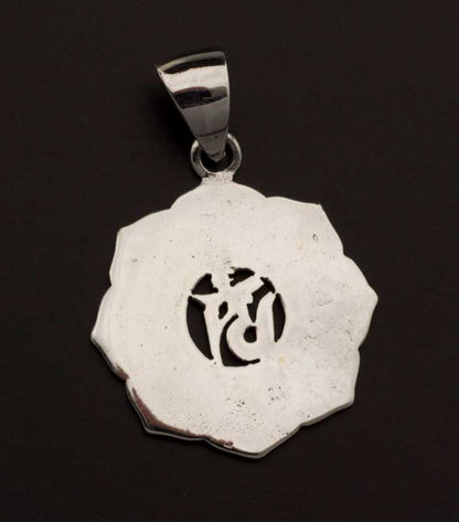 Pendentif Bouddhiste Astamangala et Om Tibétain en Argent 925