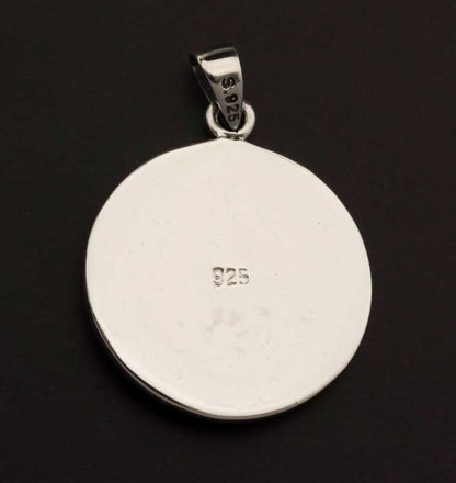 Pendentif Bouddhiste Astamangala et Double Vajra en Argent 925