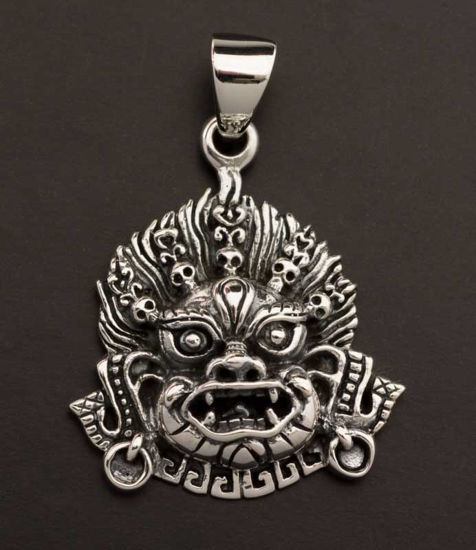 Pendentif Mahakala en Argent 925 – Bijou Tibétain